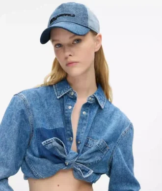 Cappellino in denim chiaro bicolore Cappellino in denim chiaro bicolore