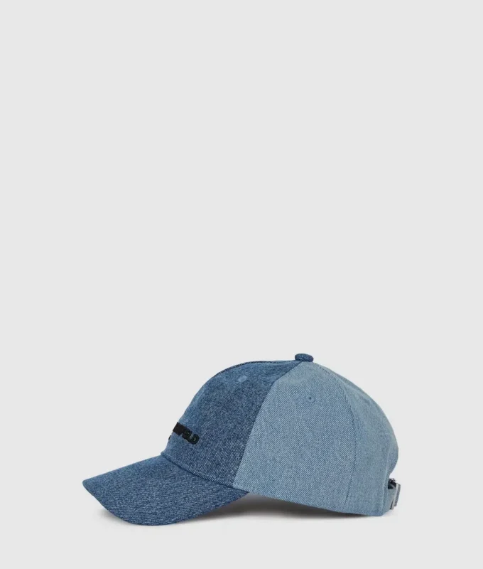 Cappellino in denim chiaro bicolore Cappellino in denim chiaro bicolore