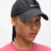 Cappellino in denim con logo box