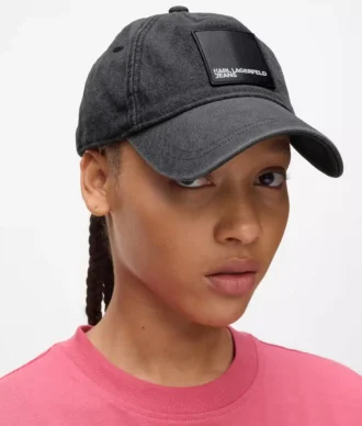 Cappellino in denim con logo box Cappellino in denim con logo box
