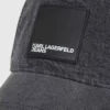 Cappellino in denim con logo box
