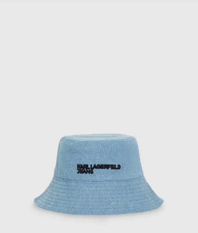 Cappello a secchiello in denim reversibile