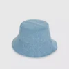 Cappello a secchiello in denim reversibile