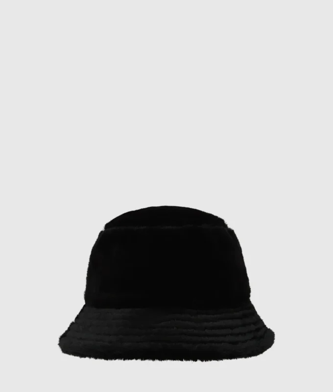 Cappello a secchiello in pelliccia sintetica