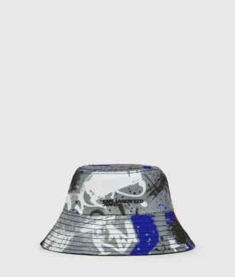 Cappello a secchiello reversibile con graffiti
