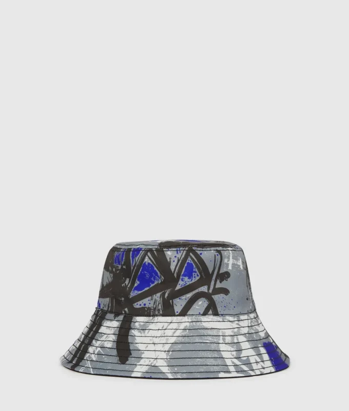 Cappello a secchiello reversibile con graffiti