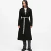 Cappotto con cintura con logo