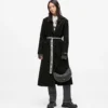 Cappotto con cintura con logo