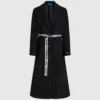 Cappotto con cintura con logo