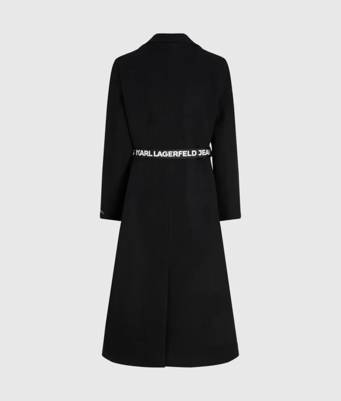 Cappotto con cintura con logo