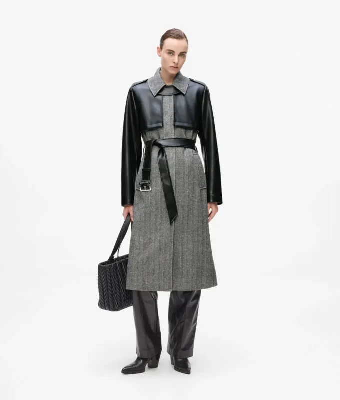 Cappotto in tweed e ecopelle Cappotto in tweed e ecopelle