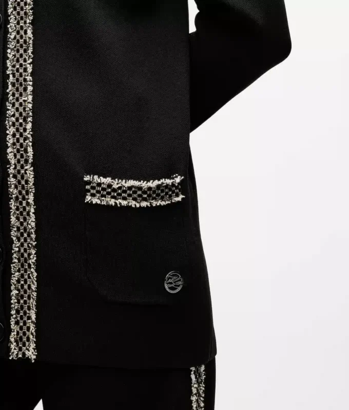 Cardigan con dettagli bouclé Cardigan con dettagli bouclé