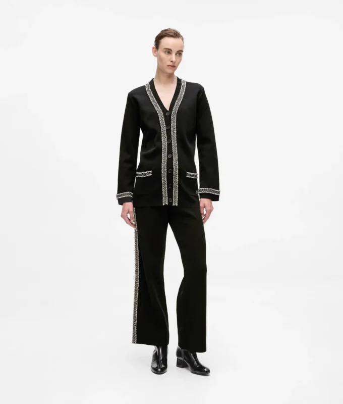 Cardigan con dettagli bouclé Cardigan con dettagli bouclé