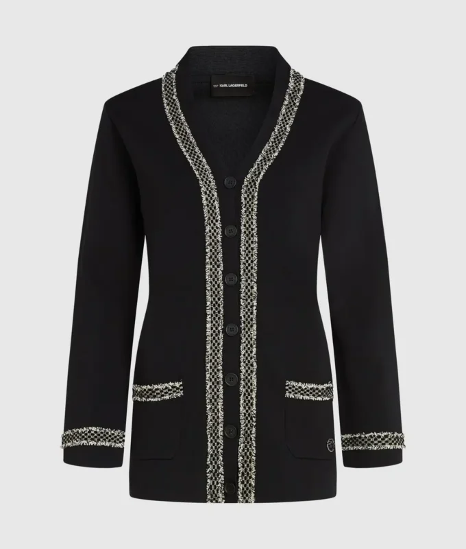Cardigan con dettagli bouclé Cardigan con dettagli bouclé