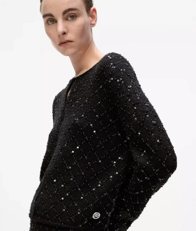 Cardigan con paillettes Cardigan con paillettes