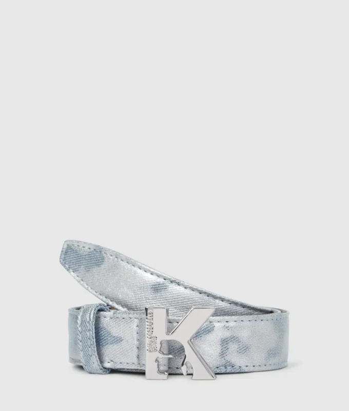 Cintura in denim con logo K Cintura in denim con logo K