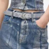 Cintura in denim con logo K Cintura in denim con logo K