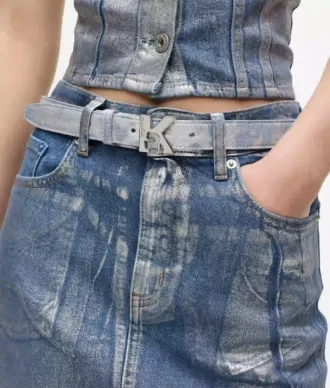 Cintura in denim con logo K