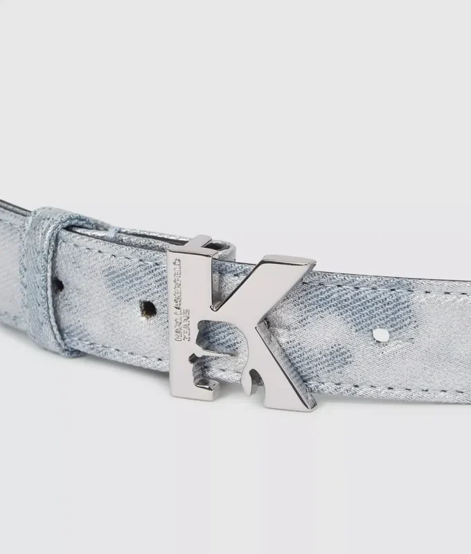 Cintura in denim con logo K Cintura in denim con logo K