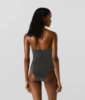 Costume da bagno metallizzato con scollo all’americana
