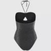Costume da bagno metallizzato con scollo all’americana