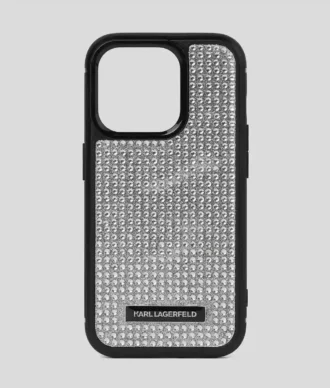CUSTODIA PER IPHONE 16 PRO CON LOGO IN STRASS