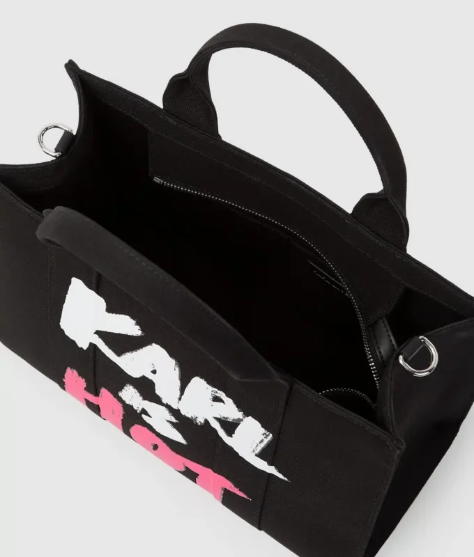 Esclusiva borsa tote media “Karl is hot”