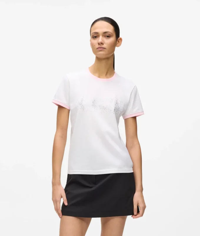 Esclusiva T-shirt con logo in strass Esclusiva T-shirt con logo in strass
