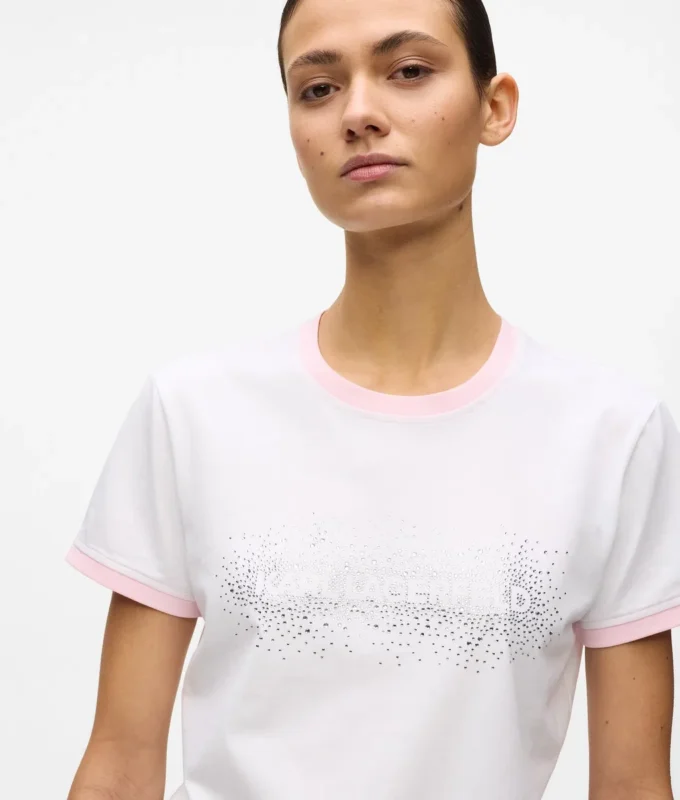 Esclusiva T-shirt con logo in strass Esclusiva T-shirt con logo in strass