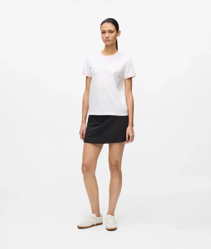 Esclusiva T-shirt con logo in strass Esclusiva T-shirt con logo in strass