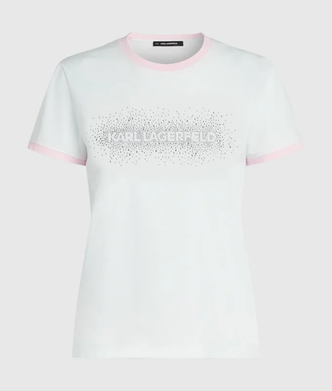 Esclusiva T-shirt con logo in strass Esclusiva T-shirt con logo in strass