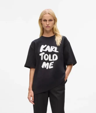 Esclusiva T-shirt morbida “Karl told me”