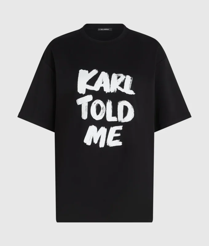 Esclusiva T-shirt morbida “Karl told me”