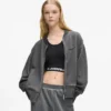 Felpa bomber con zip lavata