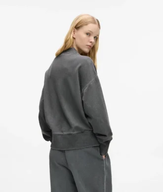 Felpa bomber con zip lavata