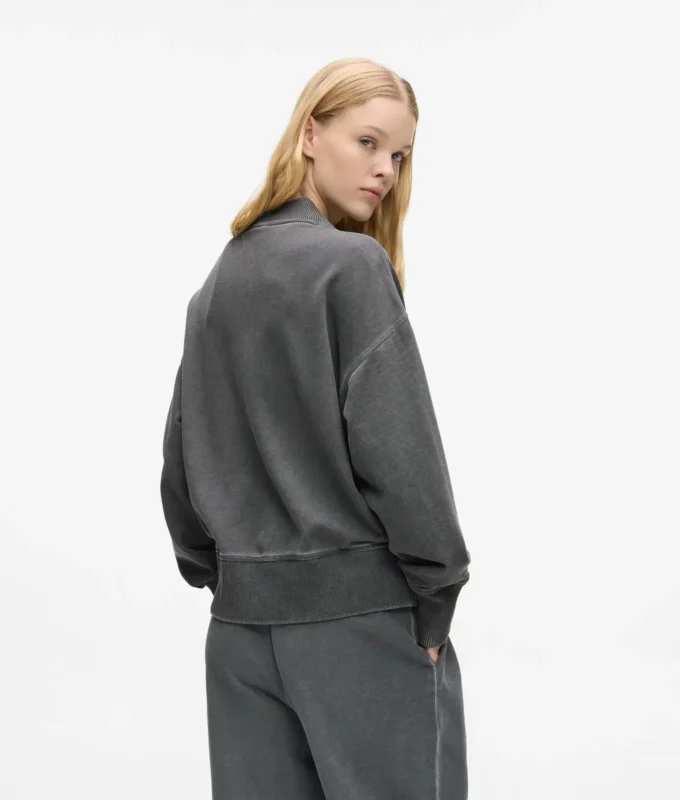 Felpa bomber con zip lavata