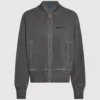 Felpa bomber con zip lavata