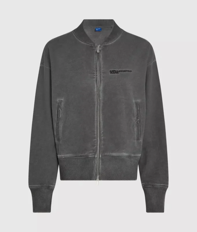 Felpa bomber con zip lavata