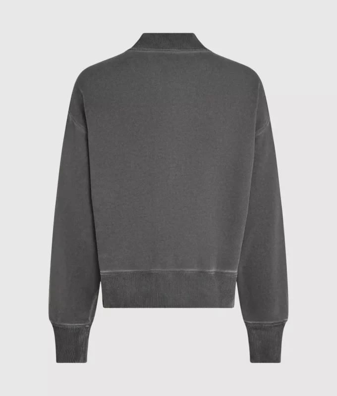 Felpa bomber con zip lavata
