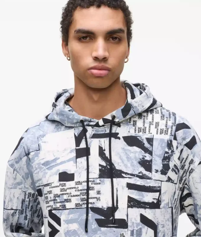Felpa con cappuccio dal taglio morbido con motivo Monogram su tutta la superficie Felpa con cappuccio dal taglio morbido con motivo Monogram su tutta la superficie