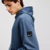 FELPA CON CAPPUCCIO E LOGO APPLICATO