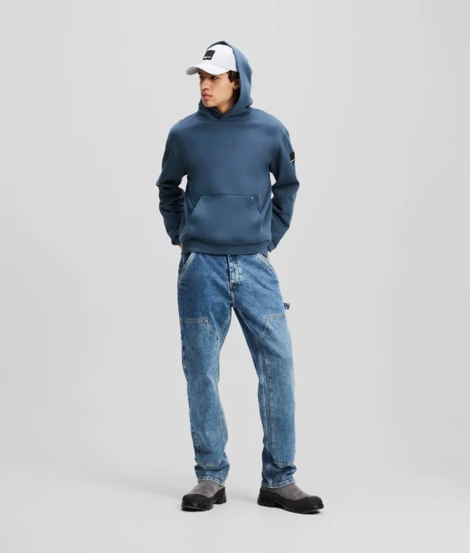 FELPA CON CAPPUCCIO E LOGO APPLICATO