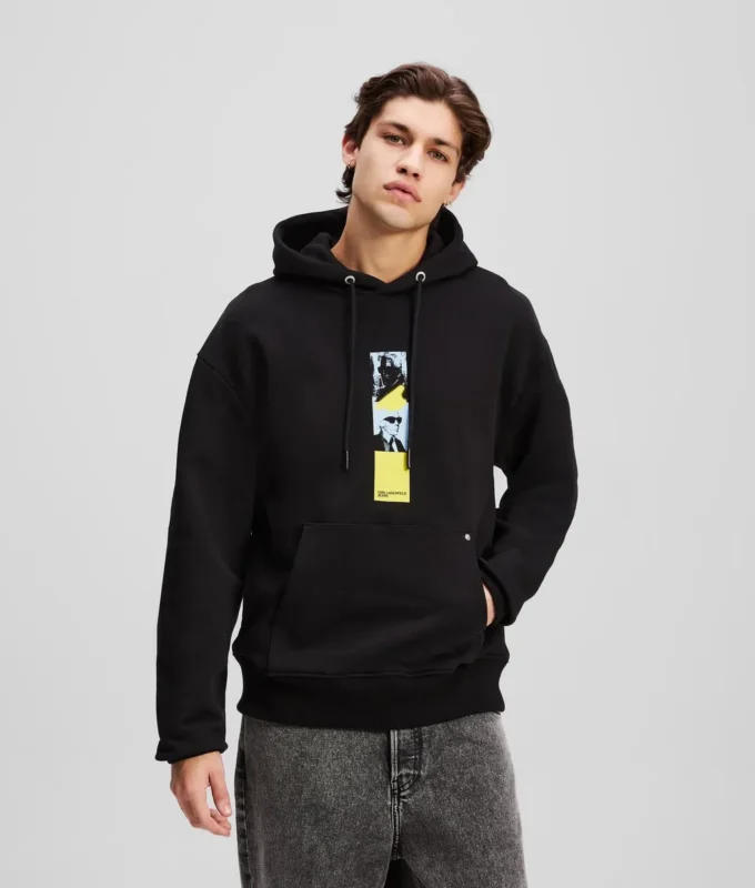 FELPA CON CAPPUCCIO KARL PRINT FELPA CON CAPPUCCIO KARL PRINT
