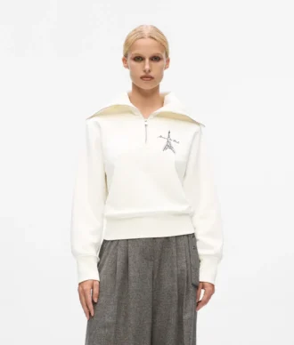 Felpa con mezza zip Paris Sketch