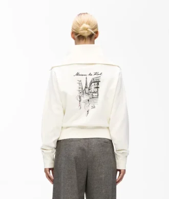 Felpa con mezza zip Paris Sketch