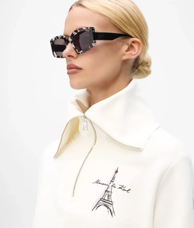 Felpa con mezza zip Paris Sketch Felpa con mezza zip Paris Sketch