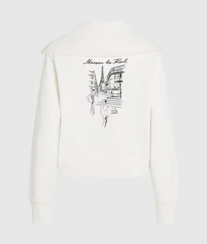 Felpa con mezza zip Paris Sketch Felpa con mezza zip Paris Sketch