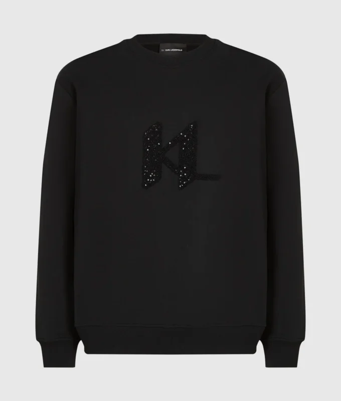Felpa con monogramma in paillettes