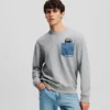 FELPA IKON DENIM CON TASCA FELPA IKON DENIM CON TASCA