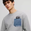 FELPA IKON DENIM CON TASCA FELPA IKON DENIM CON TASCA